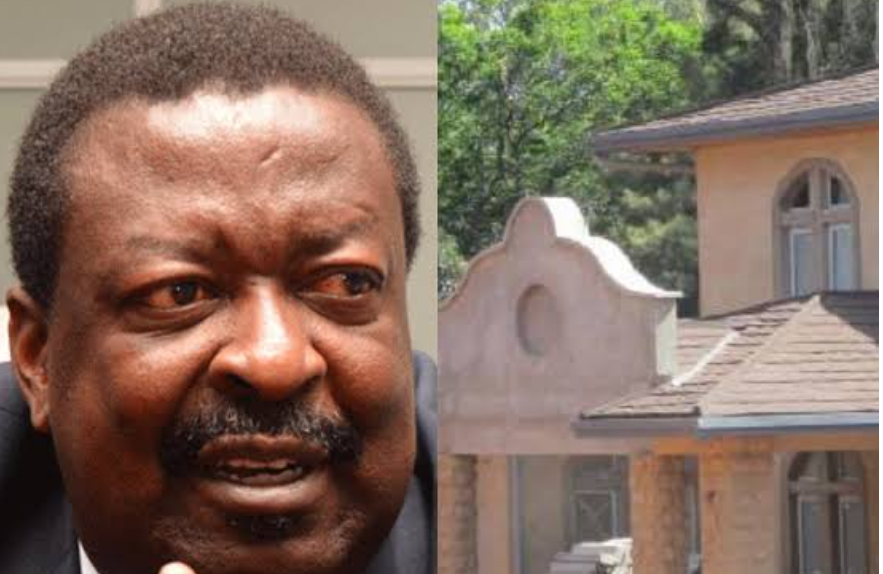 Composite image of Prime CS Musalia Mudavadi and one of his Karen Home when it was under Construction.